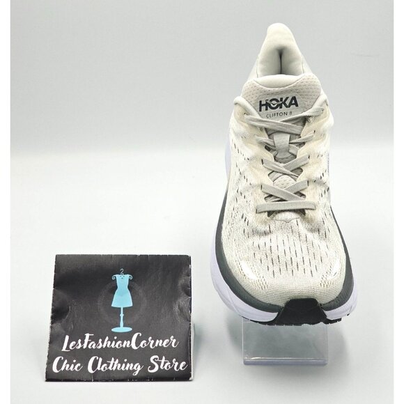 Hoka One One Men's Gray White Mesh Clifton 8 Running Shoes Size 7D 2841 - Picture 15 of 16